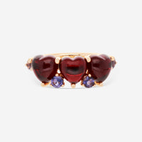 Mimi Milano Juliet 18K White & Yellow Gold, Garnet, Iolite Ring Sz. 6.75 A451C8GI - THE SOLIST - Mimi Milano