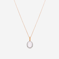 Mimi Milano Leela 18K Rose & White Gold, White Agate & Diamond Pendant Necklace P320C8A1B - THE SOLIST - Mimi Milano