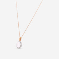 Mimi Milano Leela 18K Rose & White Gold, White Agate & Diamond Pendant Necklace P320C8A1B - THE SOLIST - Mimi Milano