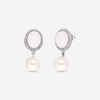 Mimi Milano Leela 18K White Gold, Diamond, White Agate & Pearl Drop Earrings O319C1A1B-PS