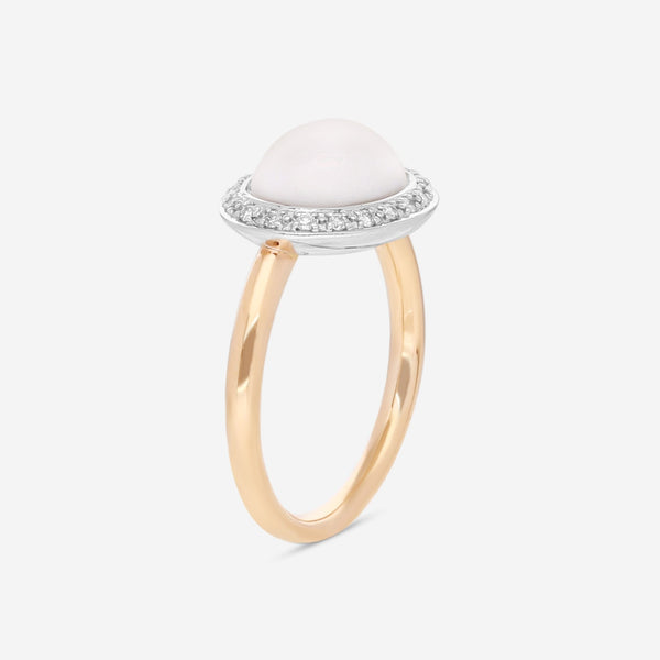 Mimi Milano Leela 18K White & Rose Gold, White Agate Ring Sz. 6.5 A316C8A1B - THE SOLIST - Mimi Milano