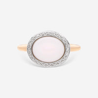 Mimi Milano Leela 18K White & Rose Gold, White Agate Ring Sz. 6.5 A316C8A1B - THE SOLIST - Mimi Milano