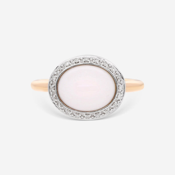 Mimi Milano Leela 18K White & Rose Gold, White Agate Ring Sz. 6.5 A316C8A1B - THE SOLIST - Mimi Milano