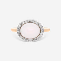 Mimi Milano Leela 18K White & Rose Gold, White Agate Ring Sz. 6.5 A316C8A1B