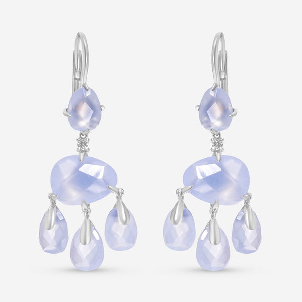 Mimi Milano Mila 18K White Gold, Chalcedony and Diamond Drop Earrings O570B8DB - THE SOLIST - Mimi Milano