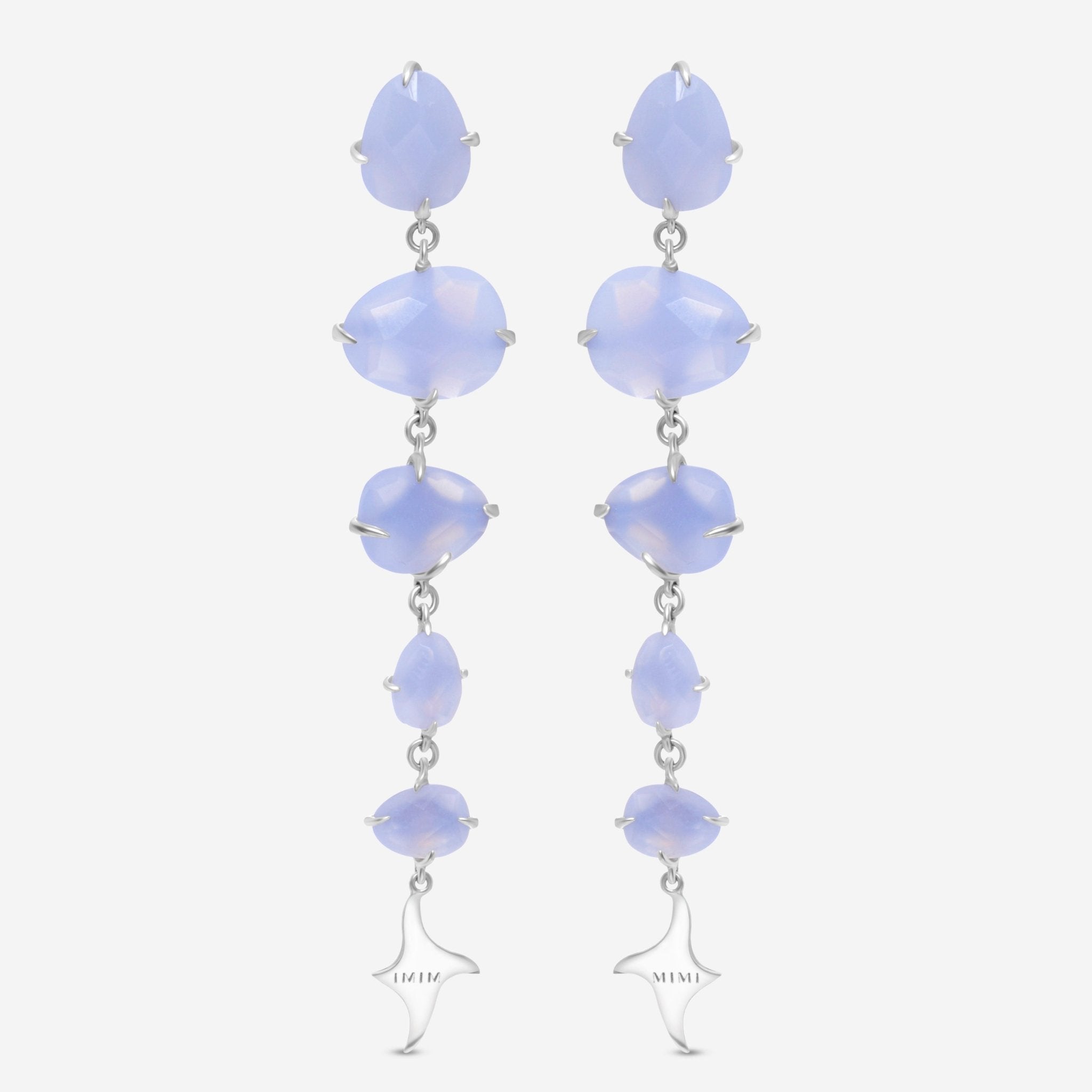 Mimi Milano Mila 18K White Gold, Chalcedony Drop Earrings O572B8D - THE SOLIST - Mimi Milano