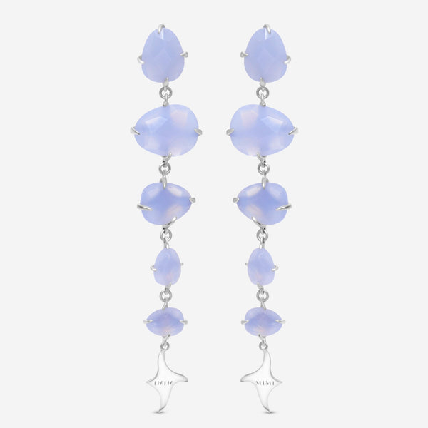 Mimi Milano Mila 18K White Gold, Chalcedony Drop Earrings O572B8D - THE SOLIST - Mimi Milano