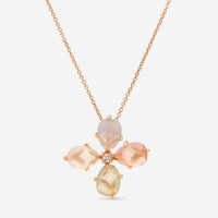 Mimi Milano Mila Primavera 18K Rose Gold, Chalcedony and Milky Rose Quartz Pendant PX901R8XB - THE SOLIST - Mimi Milano