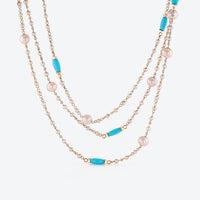 Mimi Milano Nagai 18K Rose Gold, Turquoise and Cultured Pearl Station Necklace C102AVT - THE SOLIST - Mimi Milano