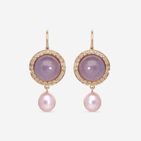 Mimi Milano Shan Teki 18K Yellow Gold, Blue Chalcedony, Diamond & Pearl Drop Earrings O150R120B - THE SOLIST - Mimi Milano