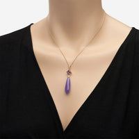 Mimi Milano Shan - Teki Fp 18K Rose Gold, Lavender Jade and Amethyst Pendant Necklace P152R8LA - THE SOLIST - Mimi Milano