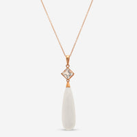 Mimi Milano Shan - Teki Fp 18K Rose Gold, White Agate and Rock Crystal Pendant Necklace P152R8A1J - THE SOLIST - Mimi Milano