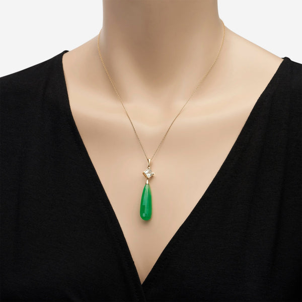 Mimi Milano Shan - Teki Fp 18K Yellow Gold, Jade and Green Quartz Pendant Necklace P152G8GV - THE SOLIST - Mimi Milano