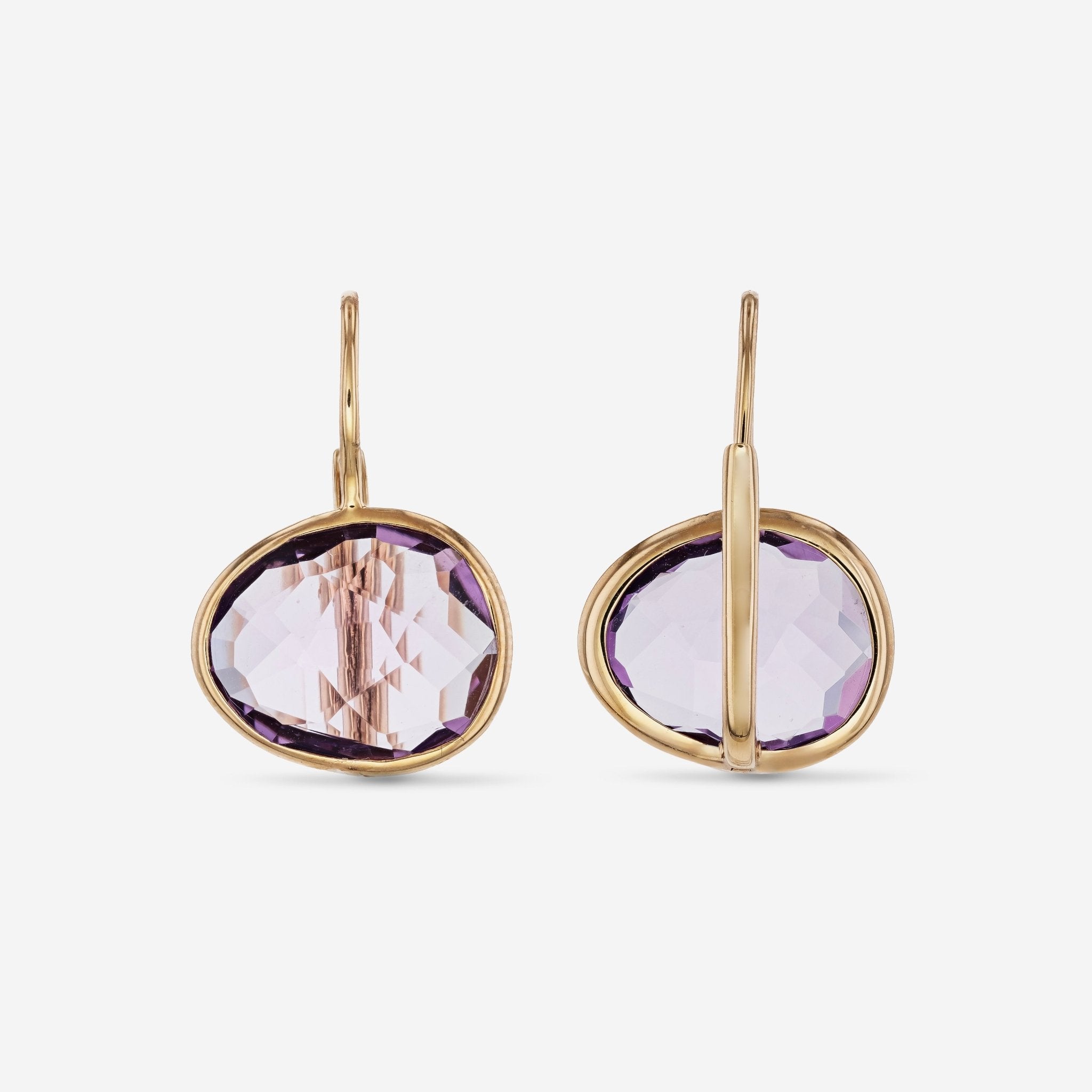 Mimi Milano Talita 18K Rose Gold, Amethyst Drop Earrings O328R8A - THE SOLIST - Mimi Milano