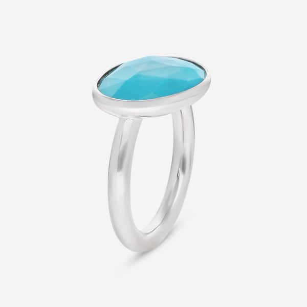 Mimi Milano Talita 18K White Gold & Turquoise Pasta Ring Sz. 5.5 A327B819 - THE SOLIST - Mimi Milano