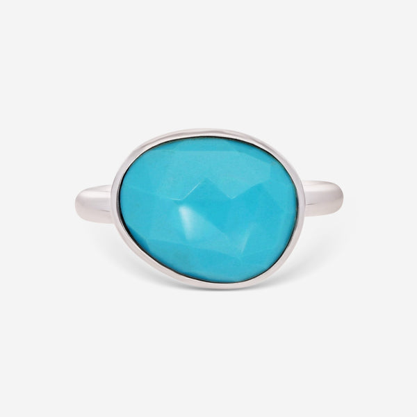 Mimi Milano Talita 18K White Gold & Turquoise Pasta Ring Sz. 5.5 A327B819 - THE SOLIST - Mimi Milano