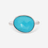 Mimi Milano Talita 18K White Gold & Turquoise Pasta Ring Sz. 5.5 A327B819