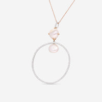 Mimi Milano Victoria 18K White Gold, Cultured Pearl & Diamond Pendant Necklace P586C1B - THE SOLIST - Mimi Milano