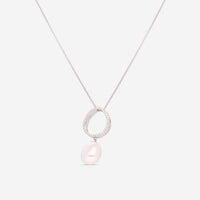 Mimi Milano Victoria 18K White Gold, Diamond & White Pearl Pendant Necklace P585C1B - THE SOLIST - Mimi Milano