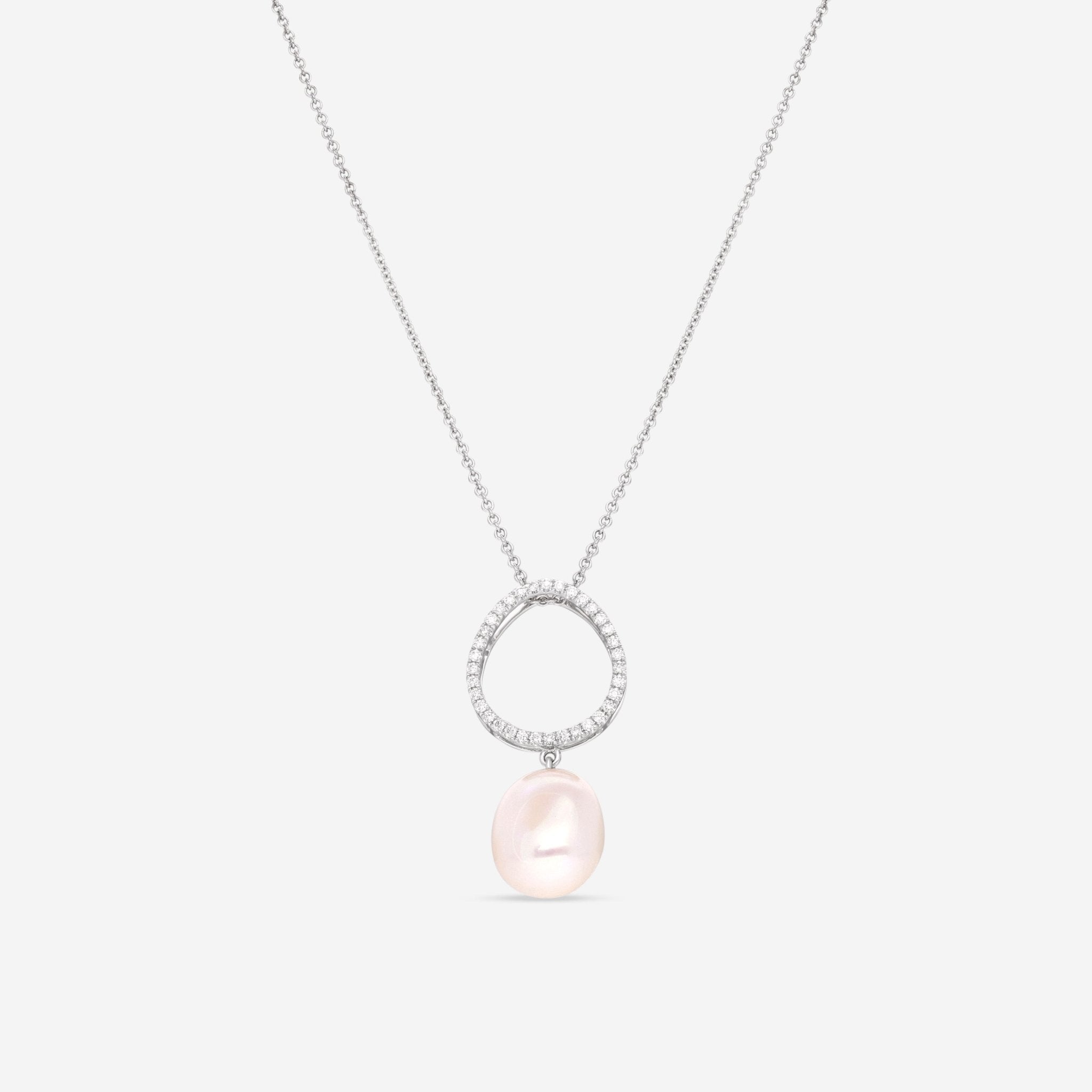 Mimi Milano Victoria 18K White Gold, Diamond & White Pearl Pendant Necklace P585C1B - THE SOLIST - Mimi Milano