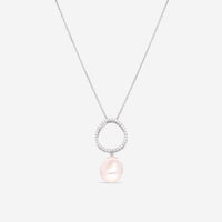 Mimi Milano Victoria 18K White Gold, Diamond & White Pearl Pendant Necklace P585C1B - THE SOLIST - Mimi Milano