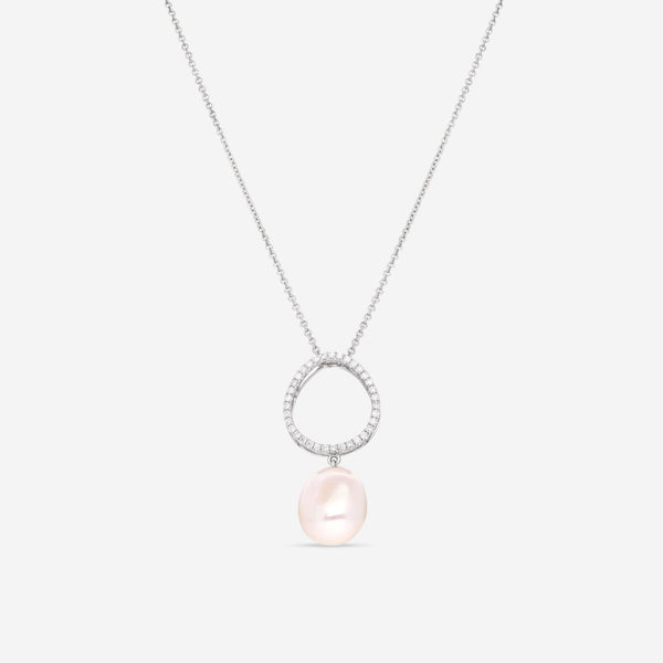 Mimi Milano Victoria 18K White Gold, Diamond & White Pearl Pendant Necklace P585C1B - THE SOLIST - Mimi Milano