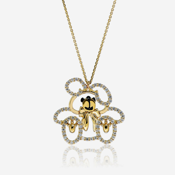 Minu by Giovanni Ferraris 18K Yellow Gold 0.48ct.tw Diamond Playful Teddy Bear Pendant Necklace CL1672BG - L - THE SOLIST - Minu by Giovanni Ferraris