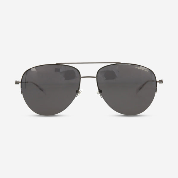 Montblanc Aviator Metal Men’s Semi - Rimless Sunglasses MB0074Sa - THE SOLIST - Montblanc