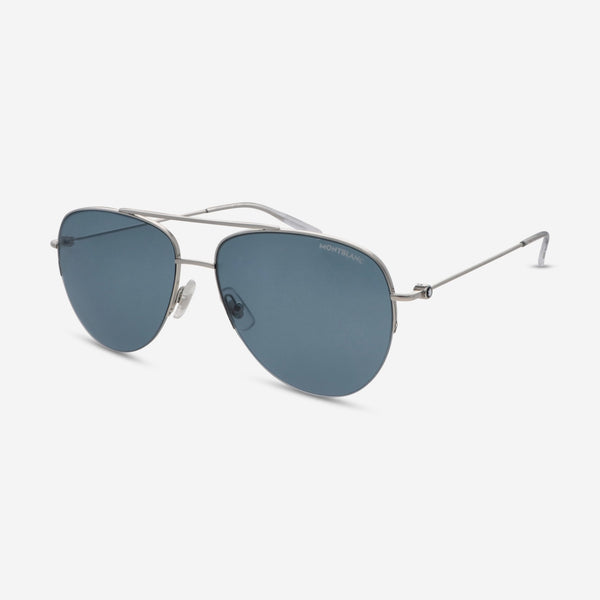 Montblanc Aviator Metal Men’s Semi - Rimless Sunglasses MB0074Sc - THE SOLIST - Montblanc