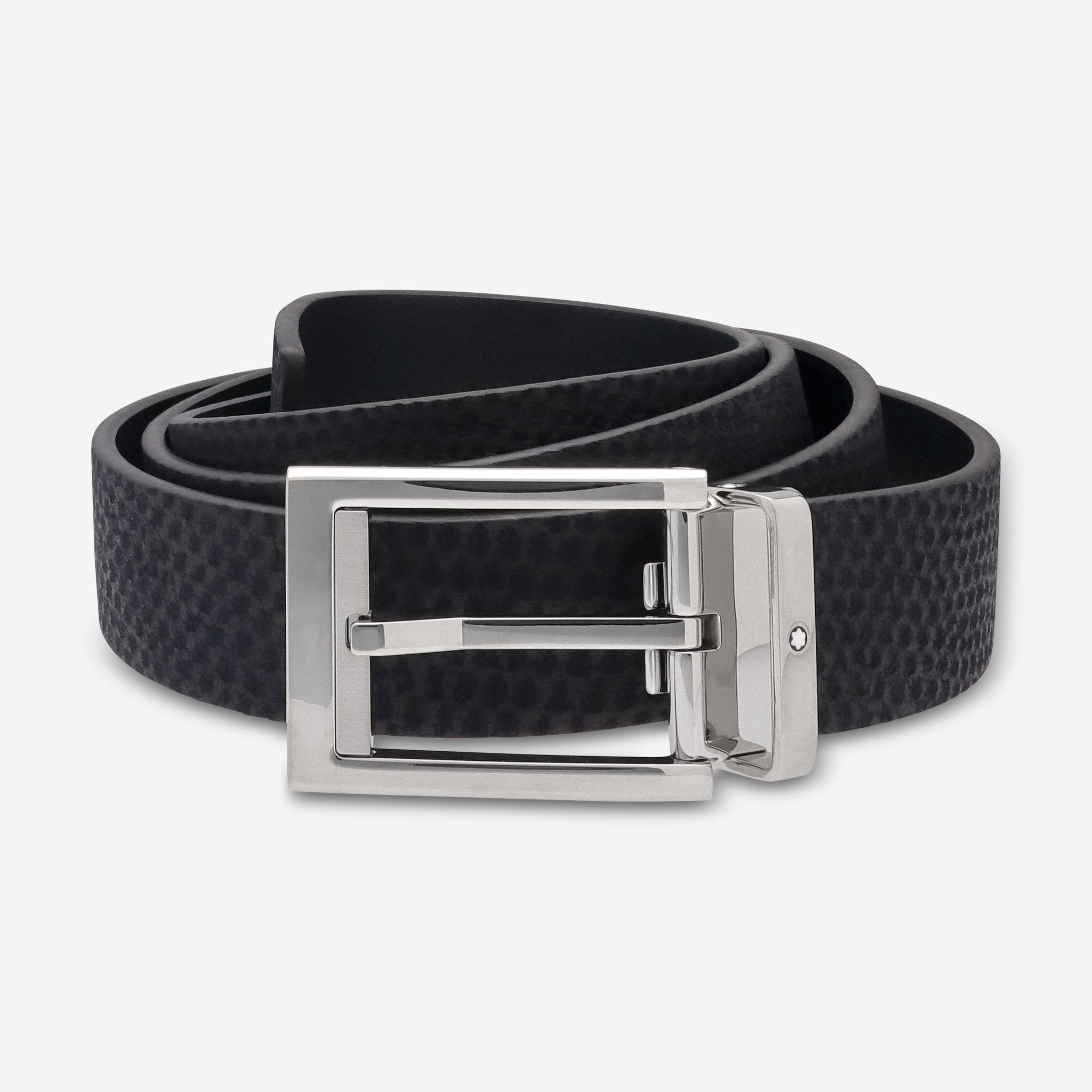 Montblanc Casual Line Dark Blue Leather 30mm Belt 123914 - THE SOLIST - Montblanc