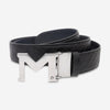 Montblanc M Buckle Black Leather Reversible 35mm Belt 128787 - THE SOLIST - Montblanc