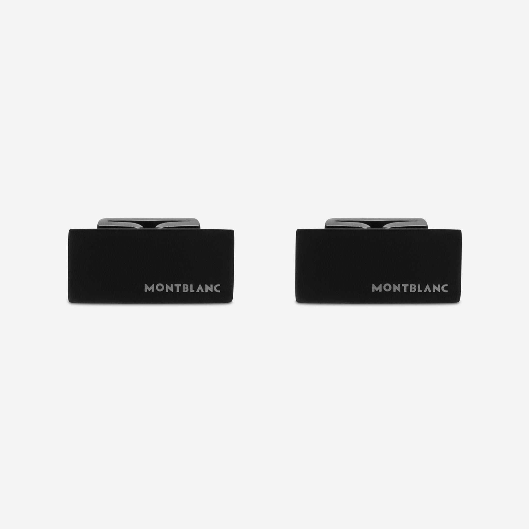 Montblanc M Stainless Steel Black PVD Rectangular Cufflinks 114761 - THE SOLIST - Montblanc