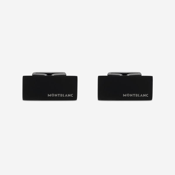 Montblanc M Stainless Steel Black PVD Rectangular Cufflinks 114761 - THE SOLIST - Montblanc