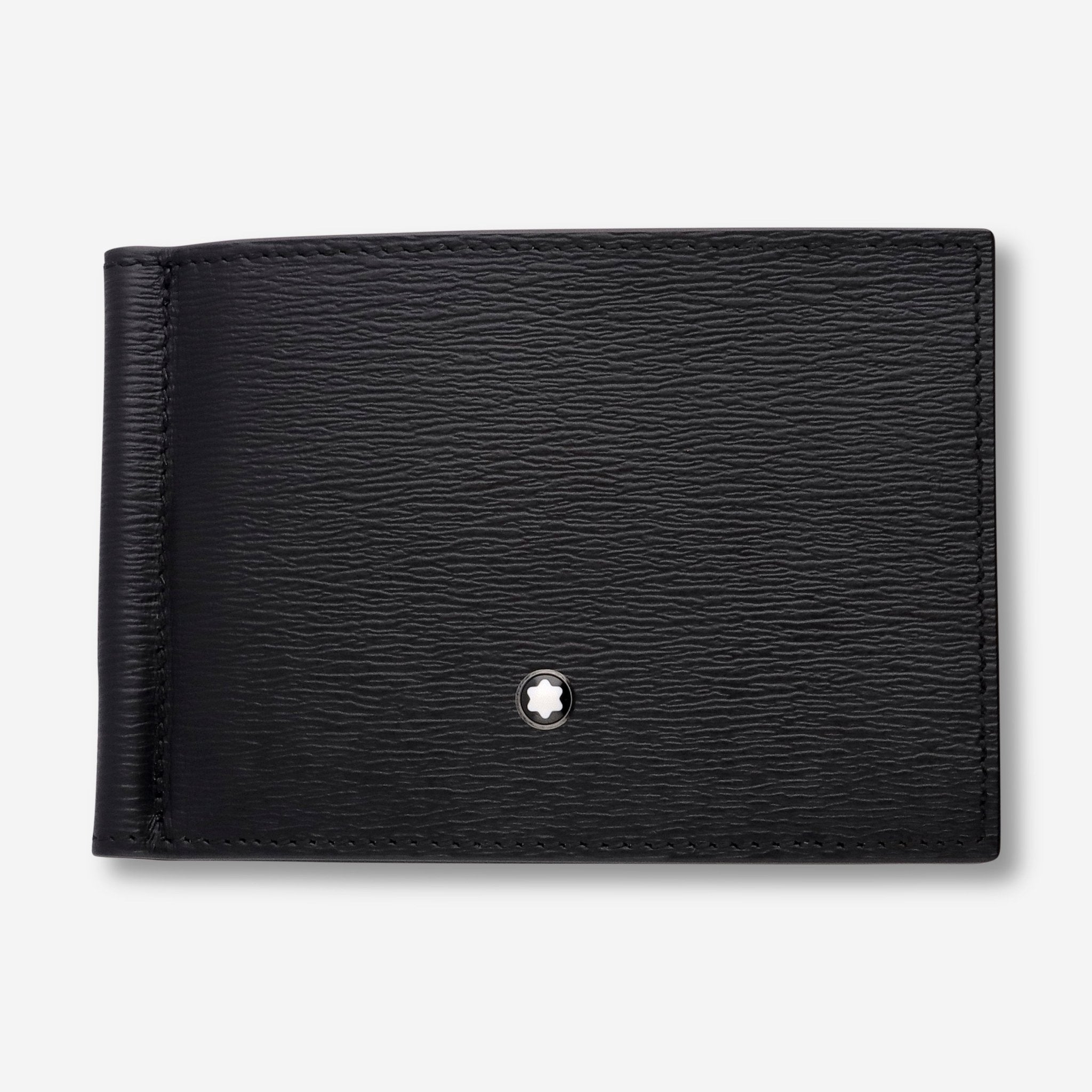 Montblanc Meisterstuck Black Leather Wallet 6cc With Money Clip 129245 - THE SOLIST - Montblanc