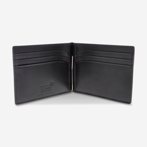 Montblanc Meisterstuck Black Leather Wallet 6cc With Money Clip 5525 - THE SOLIST - Montblanc