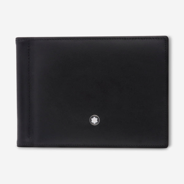 Montblanc Meisterstuck Black Leather Wallet 6cc With Money Clip 5525 - THE SOLIST - Montblanc