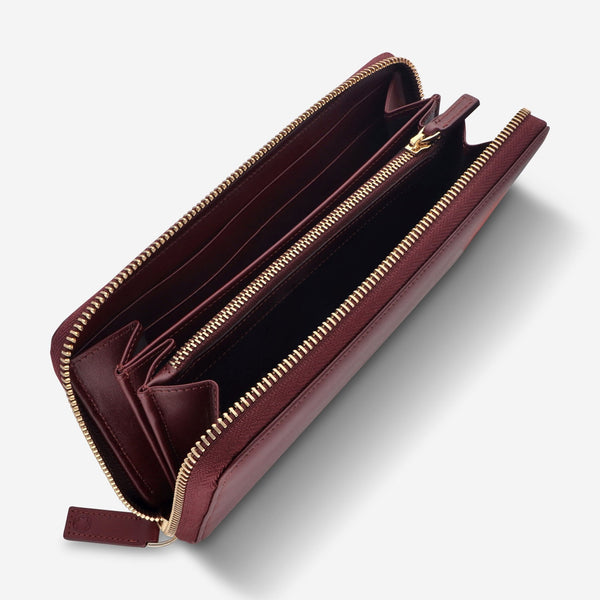 Montblanc Meisterstuck Burgundy Leather Zip Around Long Wallet 8cc 114533 - THE SOLIST - Montblanc