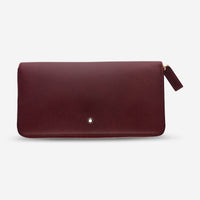 Montblanc Meisterstuck Burgundy Leather Zip Around Long Wallet 8cc 114533 - THE SOLIST - Montblanc