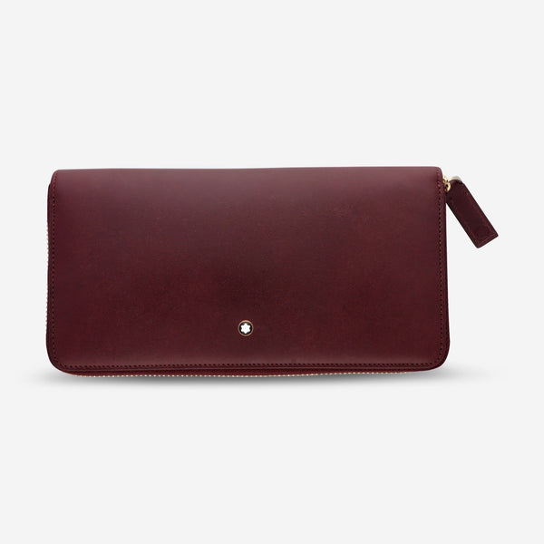 Montblanc Meisterstuck Burgundy Leather Zip Around Long Wallet 8cc 114533 - THE SOLIST - Montblanc