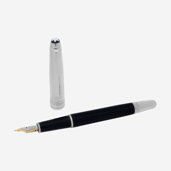 Montblanc Meisterstuck Solitaire Doue Signum Silver & Black Fountain Pen (M) 8574 - THE SOLIST - Montblanc