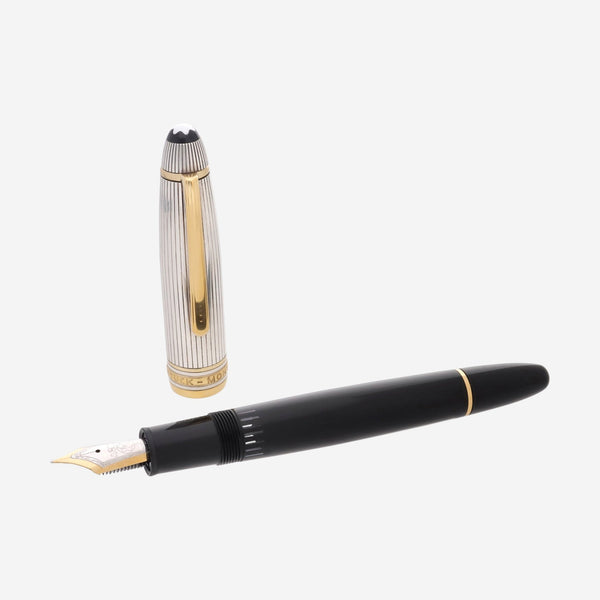 Montblanc Meisterstuck Solitaire Doue Silver & Black Fountain Pen (F) 16660 - THE SOLIST - Montblanc