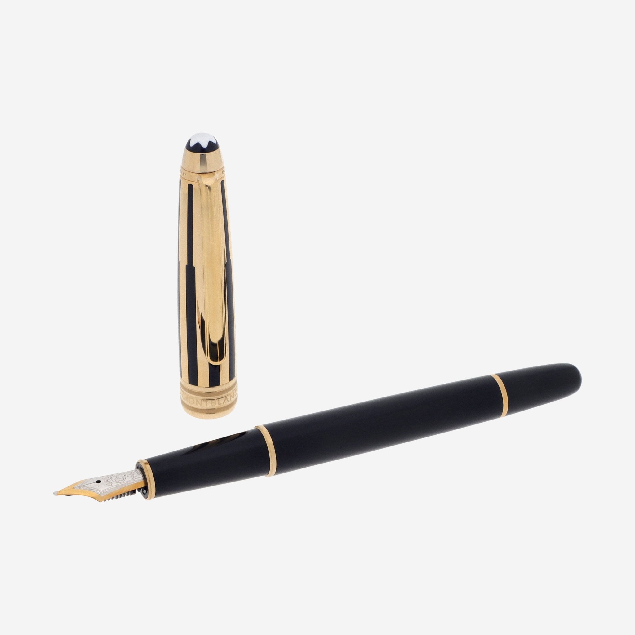 Montblanc Meisterstuck Solitaire Gold & Black Doue Classique Fountain Pen (M) 35986 - THE SOLIST - Montblanc