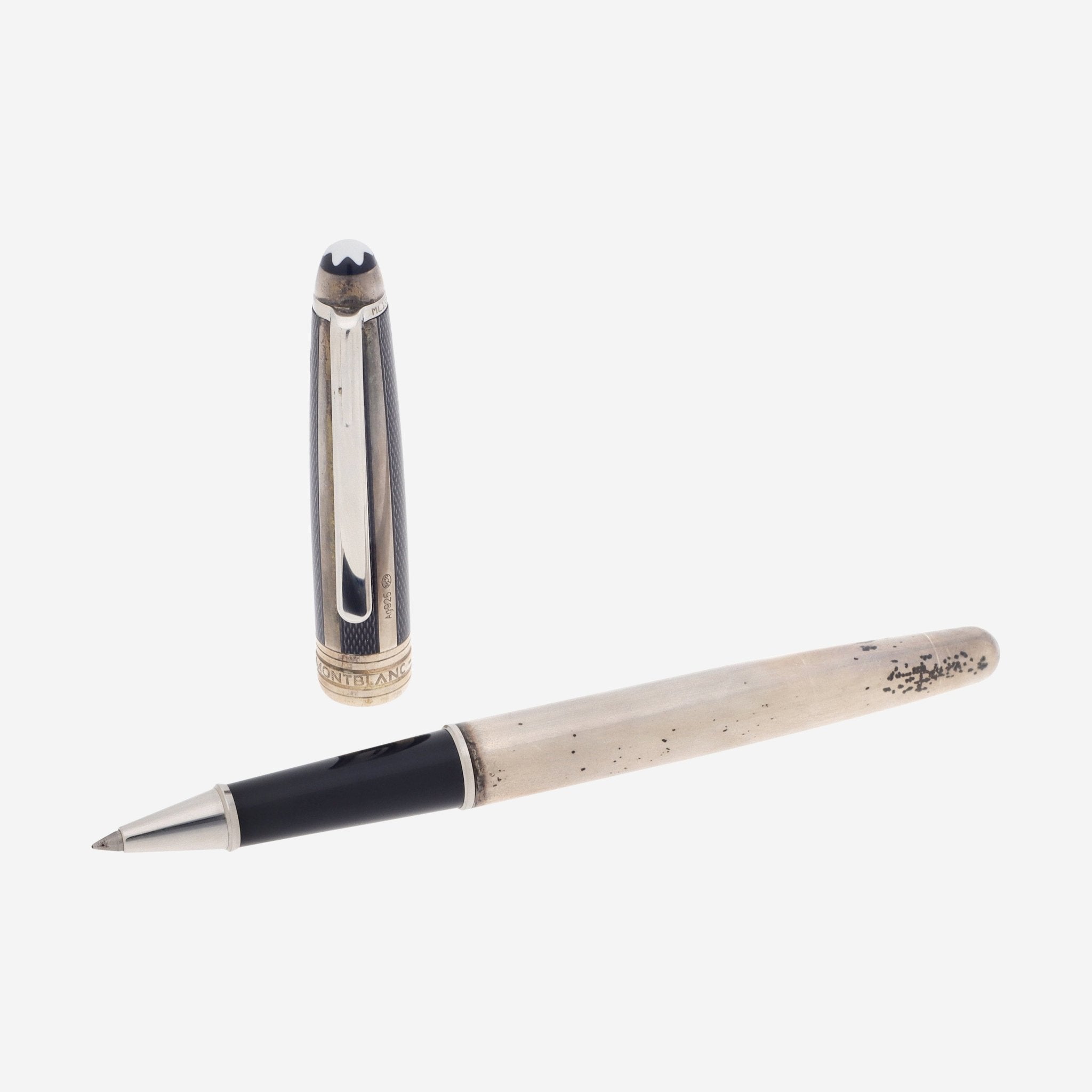 Montblanc Meisterstuck Solitaire Silver Fibre Guilloche Rollerball Pen 35999 - THE SOLIST - Montblanc