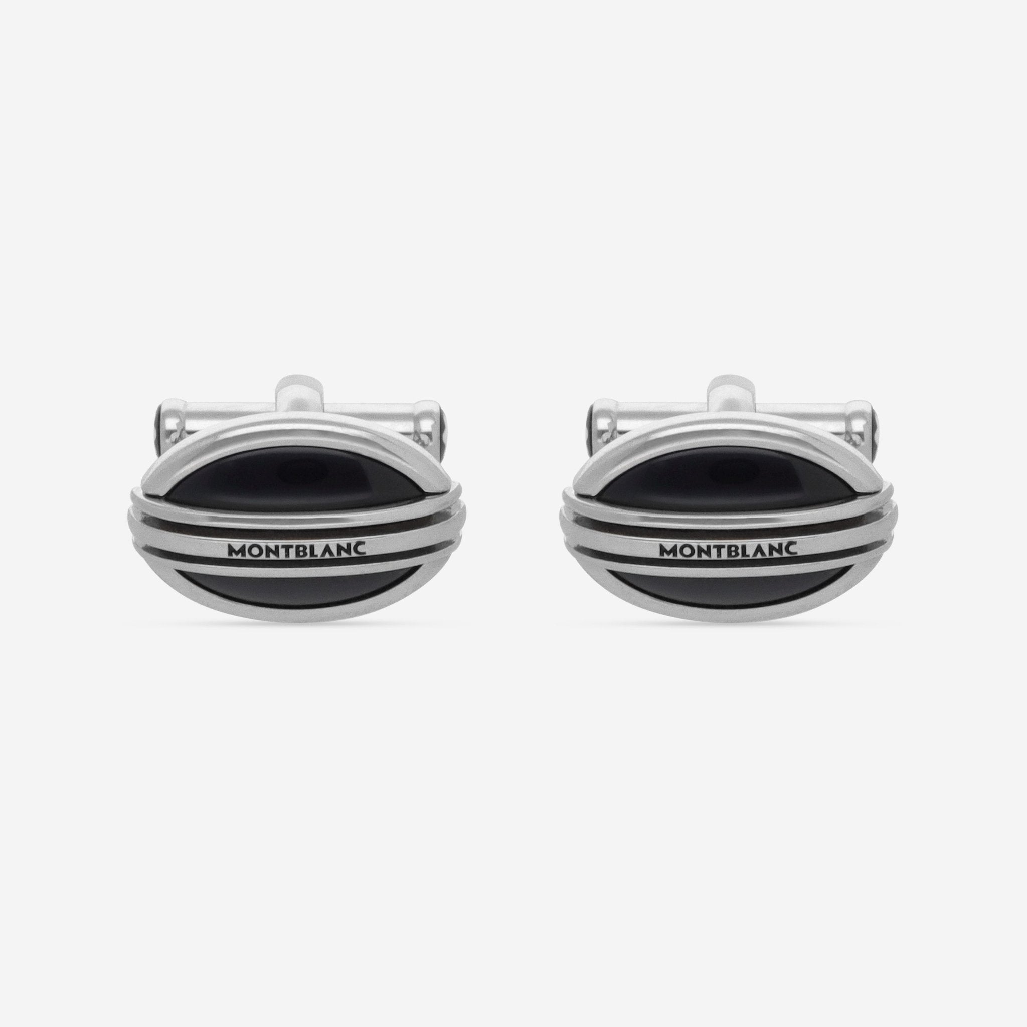 Montblanc Meisterstuck Stainless Steel Black Onyx Cufflinks 105873 - THE SOLIST - Montblanc