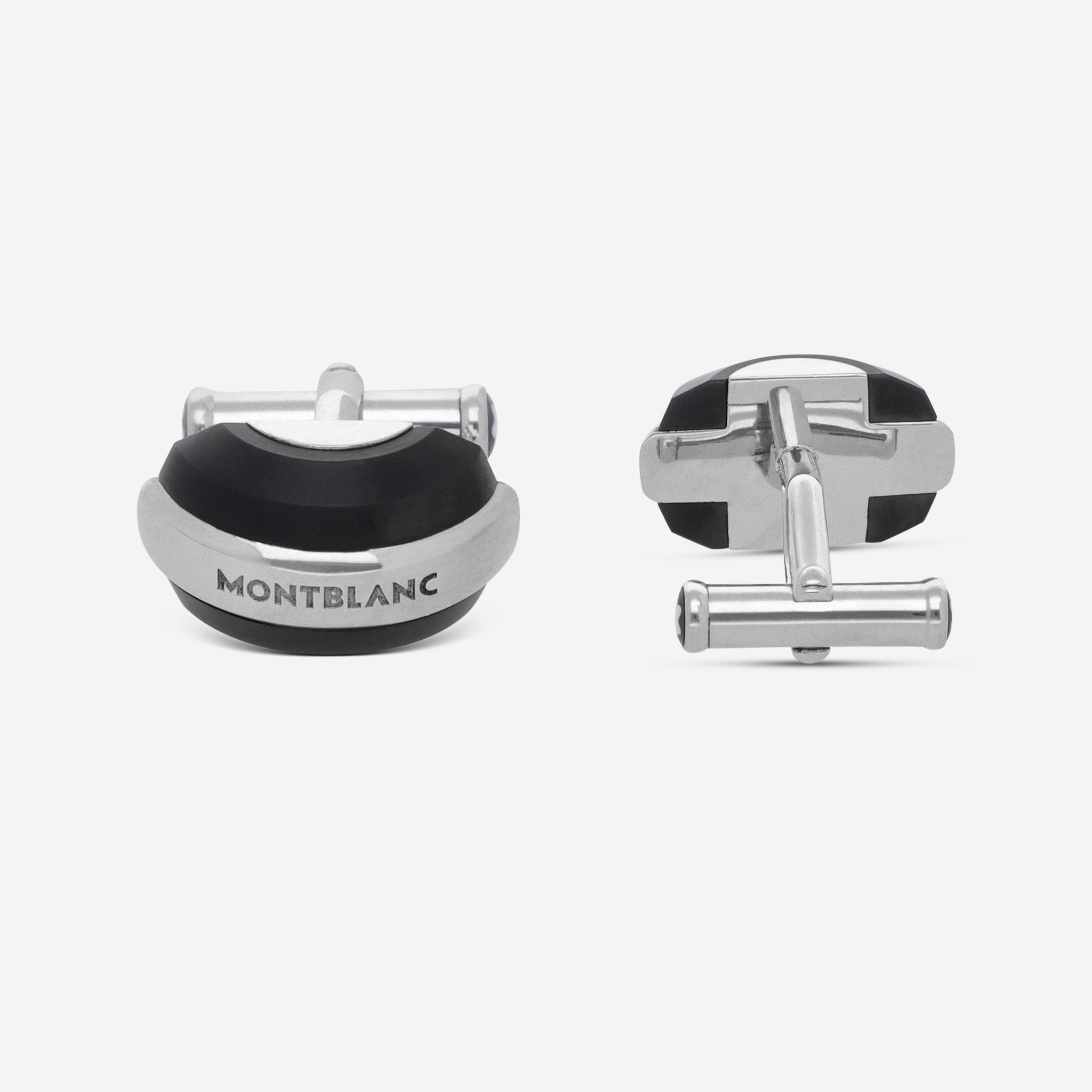 Montblanc Silver Collection Sterling Silver & Black Titanium Cufflinks 102696 - THE SOLIST - Montblanc