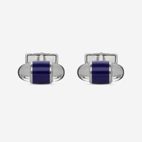 Montblanc Stainless Steel & Blue Lacquer Cufflinks 102715 - THE SOLIST - Montblanc