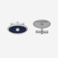 Montblanc Sterling Silver & Blue Enamel Cufflinks 105882 - THE SOLIST - Montblanc