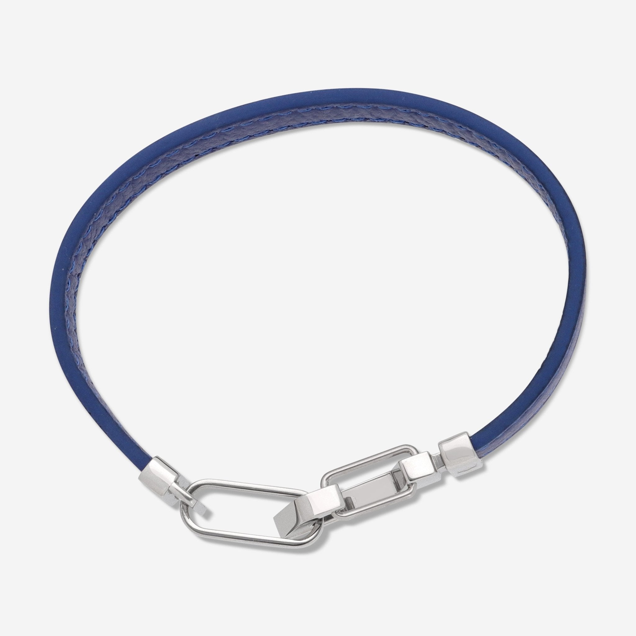 Montblanc Wrap Me Blue Leather & Stainless Steel Men's Bracelet 12382363 - THE SOLIST - Montblanc