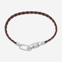 Montblanc Wrap Me Brown Leather & Stainless Steel Men's Bracelet 12656468 - THE SOLIST - Montblanc