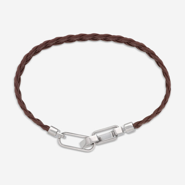 Montblanc Wrap Me Brown Leather & Stainless Steel Men's Bracelet 12656468 - THE SOLIST - Montblanc